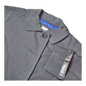 Jane Post for Saks‎ Fifth Avenue Women's 1X Black Rain Trench Coat Blue Lining